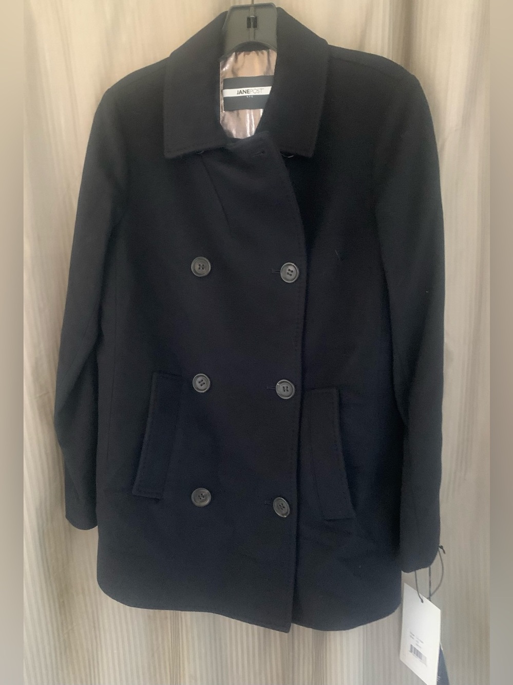 Jane Post  Navy Loro Piana Cashmere Double-Breasted Coat